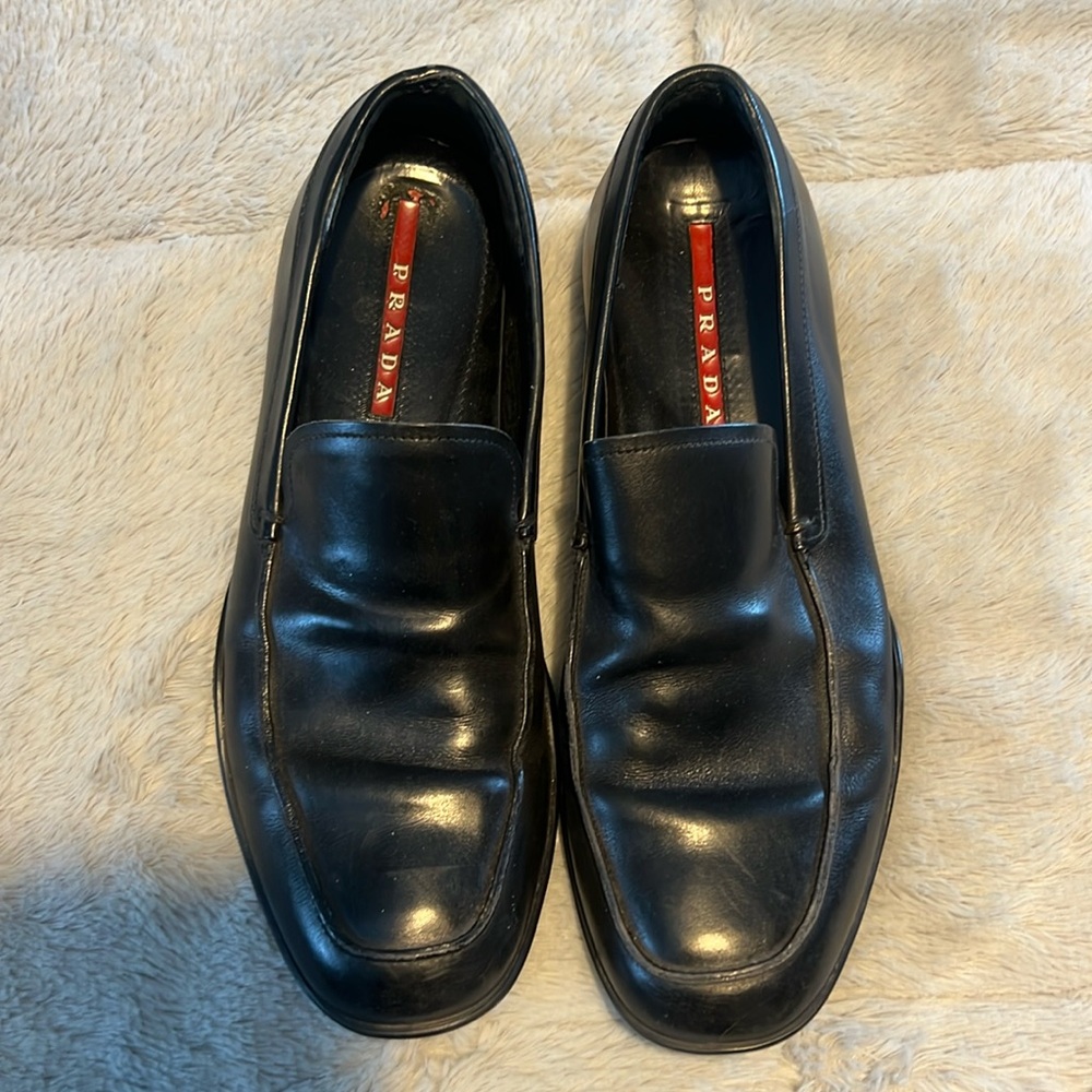 Prada Men’s Black Leather Loafers